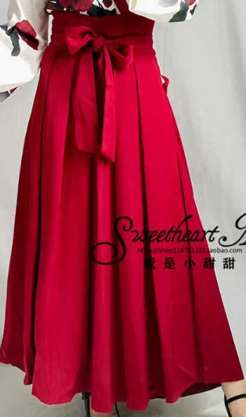 long red dress Японские Женские кимоно кардиган бандажные кимоно для верховой езды пальто юката большой рукав ветер Высокая талия Blet платья Косплей костюмы - Цвет: long red dress