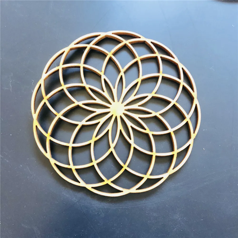 Лазерная вырезка деревянный знак цветок жизни украшения персонализированная