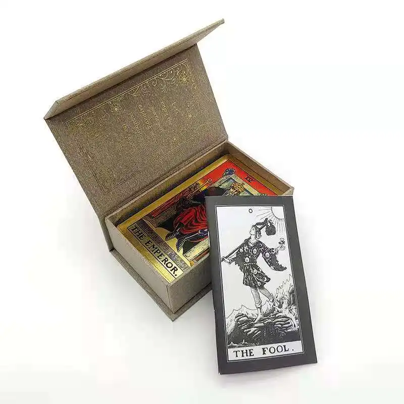 The Neo Rider Tarot Gold Foil водостойкие карты Game с руководством | Спорт и развлечения