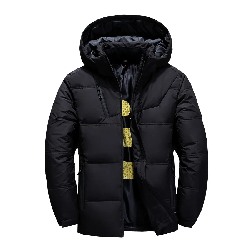 Winter Down Jackets Men Warm Hooded Winter Outerwear  Smart Casual White Down Coats Male Padded Jacket High Quality