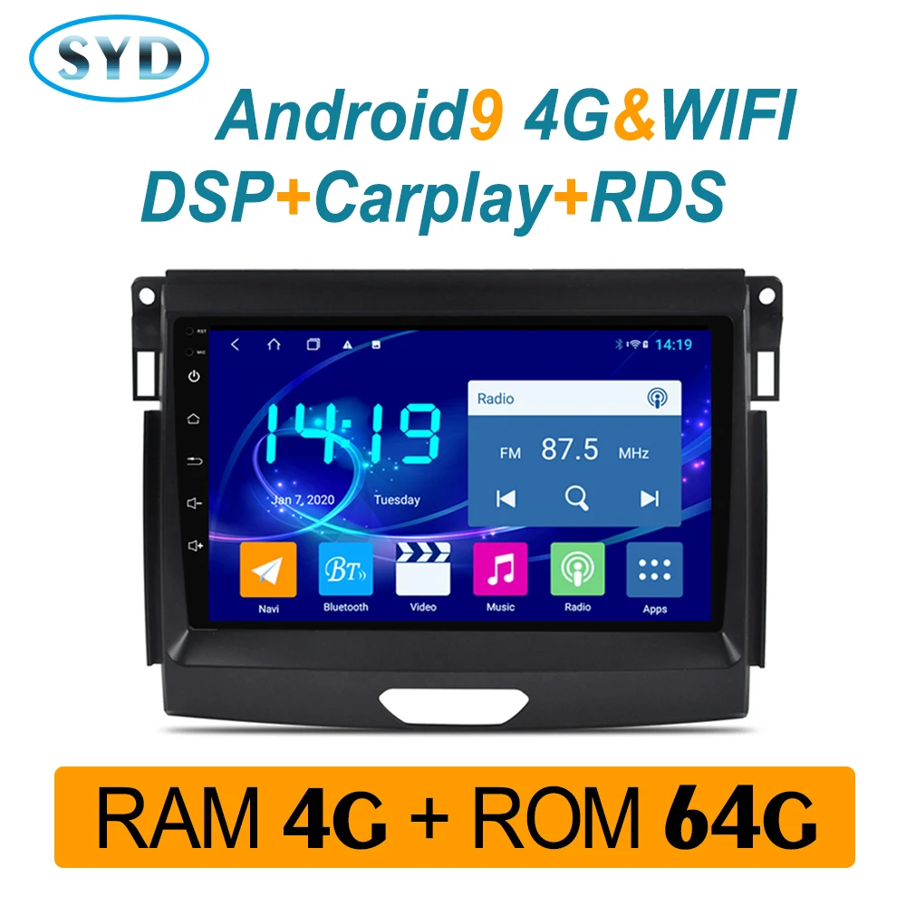 Мультимедийная система для Ford Ranger 2015 2016 2018 64 Гб ПЗУ автомагнитола DVD видео GPS