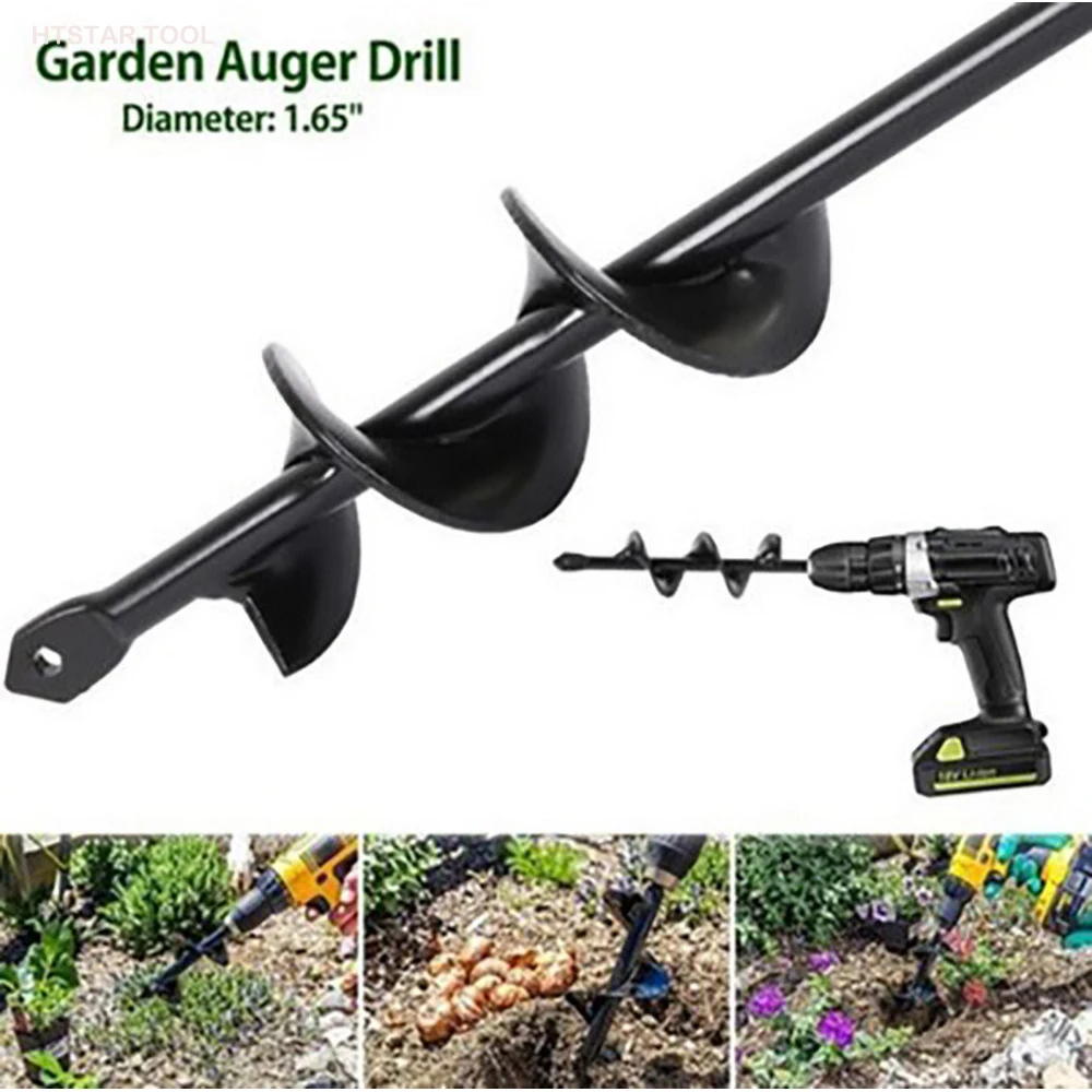 

4 Size Garden Auger Flower Planter Spiral Drill Bit Hex Shaft Hole Digger Yard Gardening Planting Bedding Bulbs Seedlings