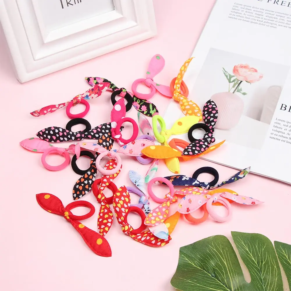10/20 шт. Детская резинка для волос с милым бантом и заячьими ушками девочек