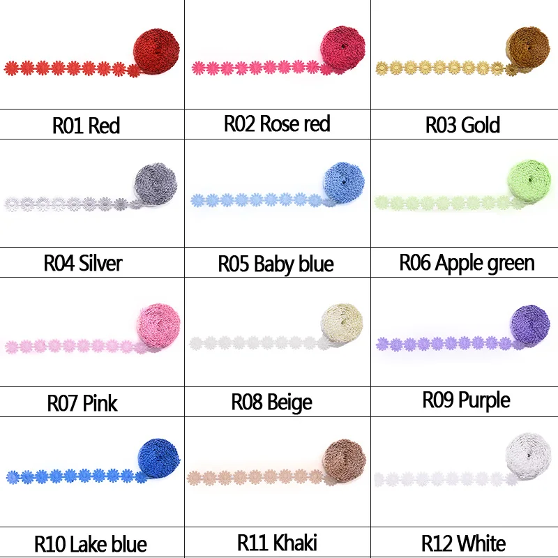 5 ярдов Цветок однотонные ленты кружева обрезки лента DIY Подарочная коробка