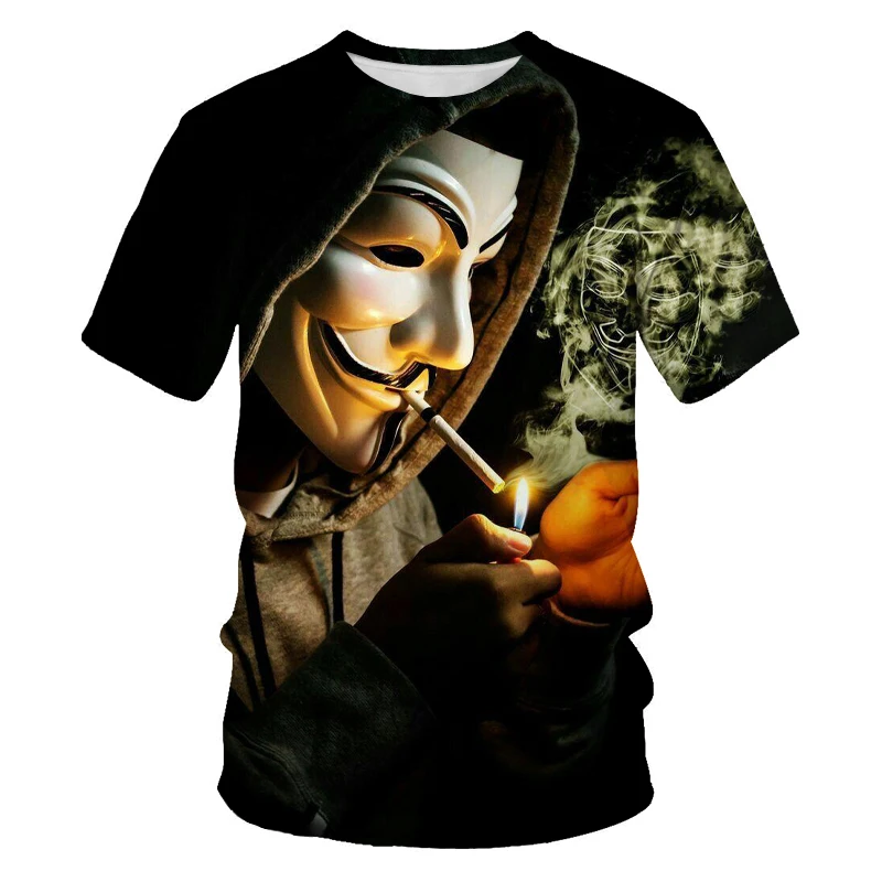 

Hot sale new summer comfortable and fashionable T-shirt men/women all-match 3D printed scary clown T-shirt