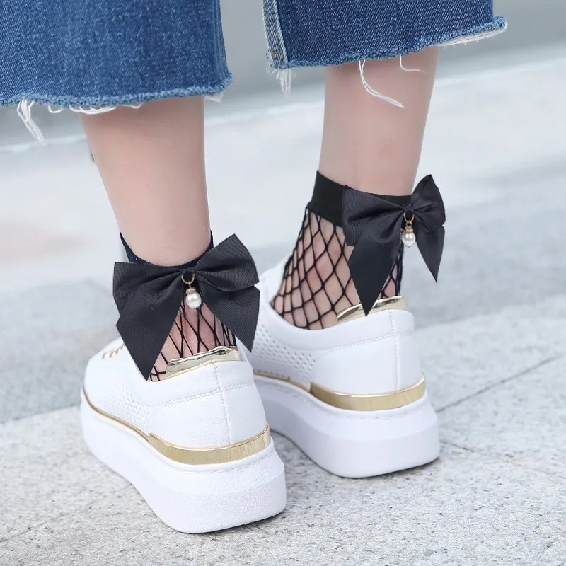 Модные женские пикантные кружевные сетчатые короткие носки до щиколотки с