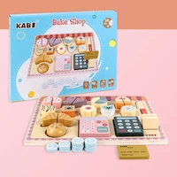 wemmicks wooden kitchen toy simulation afternoon tea dessert magnetic set toy food sales game kid play house educational toys