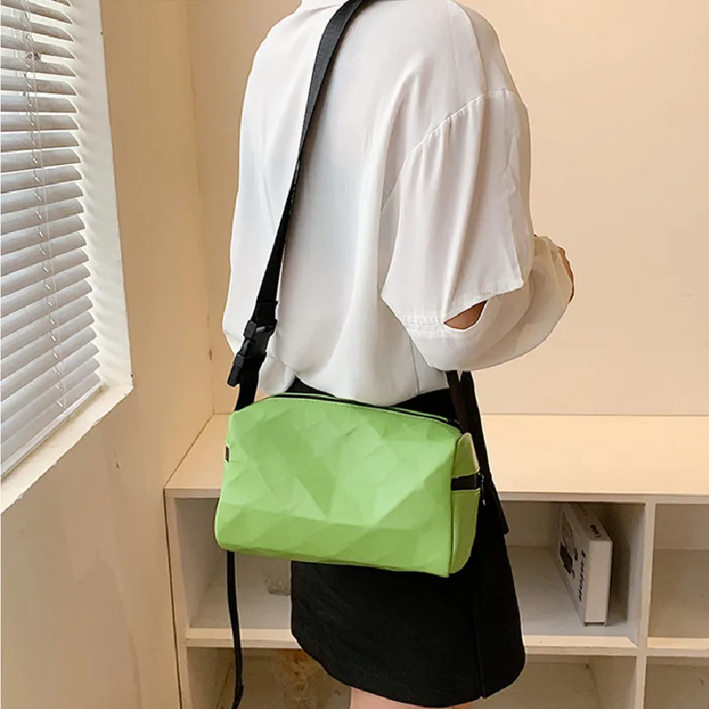 

Bags for Women 2021 New Fashionable Geometry Shoulder Bags High Quality PU Messenger Bags Solid Color Ladies Purses Bolso Mujer
