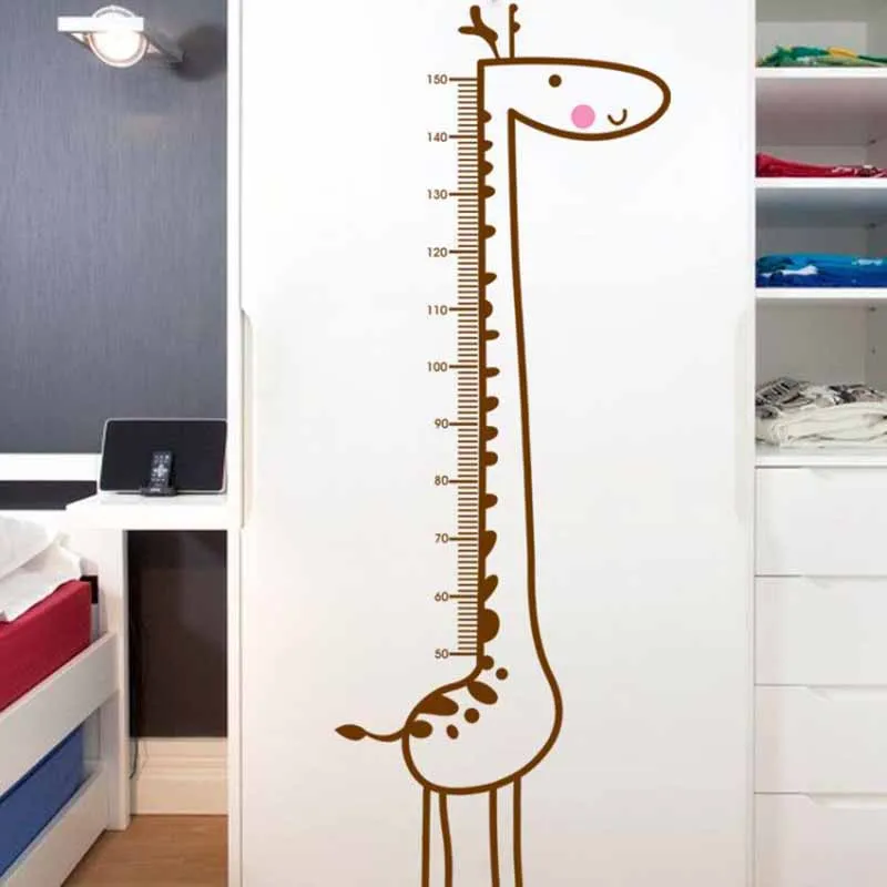 

Cartoon Giraffe Height Measure Wall Sticker backdrop For Kids Rooms Height Chart Ruler Home Decoration Decals Wall Art Stickers