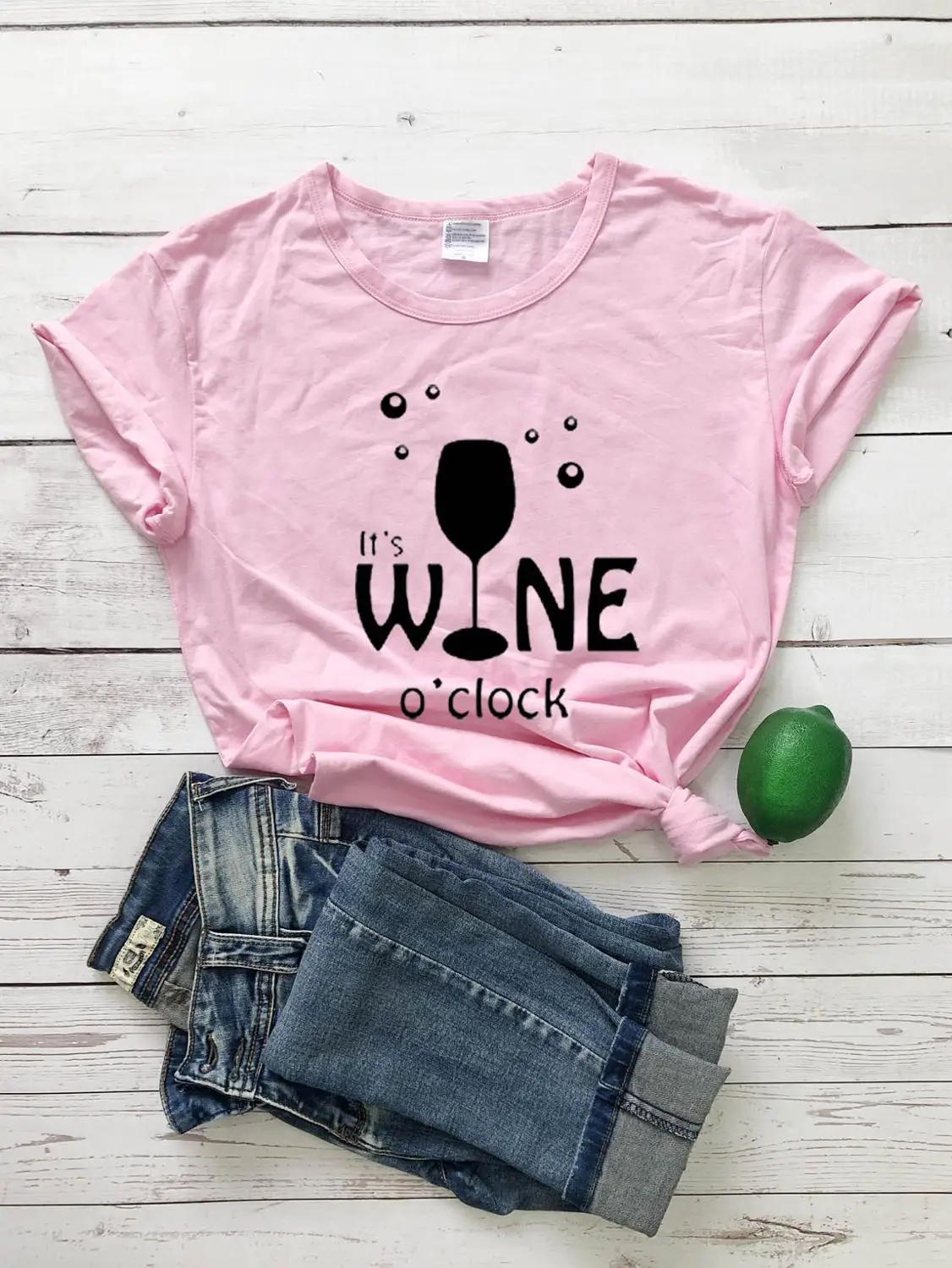 Женская футболка с надписью It's Wine для женщин Повседневная хлопковая