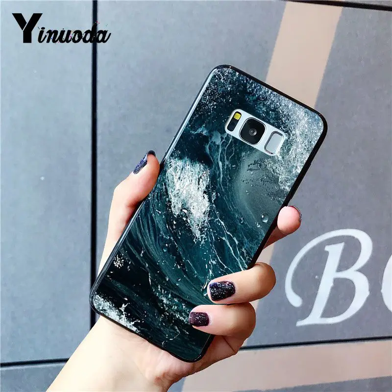 Yinuoda синий морской Чехол черный мягкий чехол для телефона samsung Galaxy S9 plus S7 edge S6 edge plus S10 S8 plus чехол