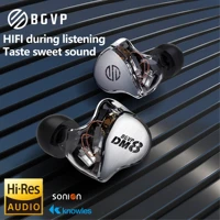 bgvp dm8 8 knowles sonion balanced armature wired earbuds detachable mmcx audio cable hifi monitor headset in ear earphone