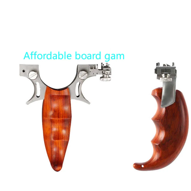 

New Catapult Outdoor Hunting Power Slingshot with Titanium Sight Flat Rubber Bands Slingshot Wood Handles Stainless Steel