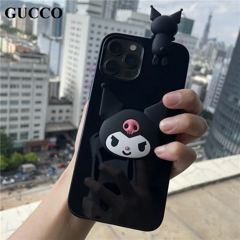 Sanrio cute kuromi gothic phone case for iphone 12 11 pro max xs x xr 7 8 plus se 2020 luxury silicone soft cover women y2k girl