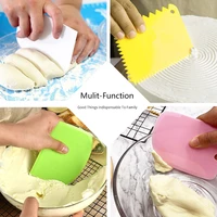 3pcs1pcs dough cake cutter slicer spatula for cake cream scraper pasty cutters scraper irregular teeth edge diy smoother