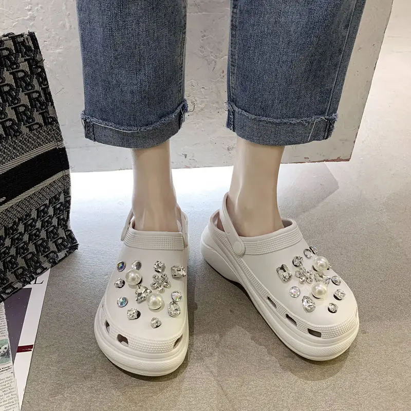 

Dongdong Shoes for women wear anti slip fashion Baotou slippers 2021 new thick soled beach shoes