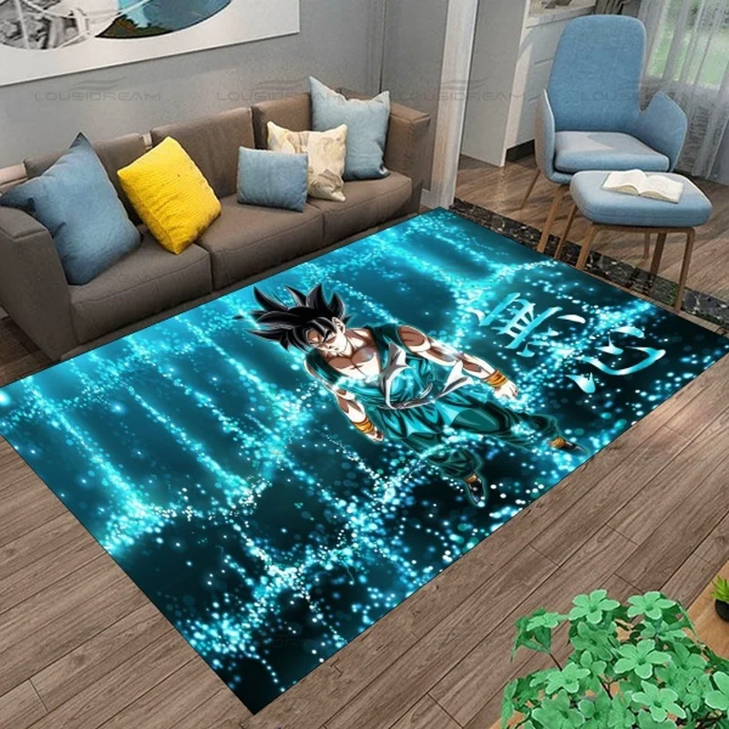

Popular Animated Goku Decorative Carpets Square Flannel Cartoon Carpets Modern Home Living Room Floor Mats Bedroom Rug