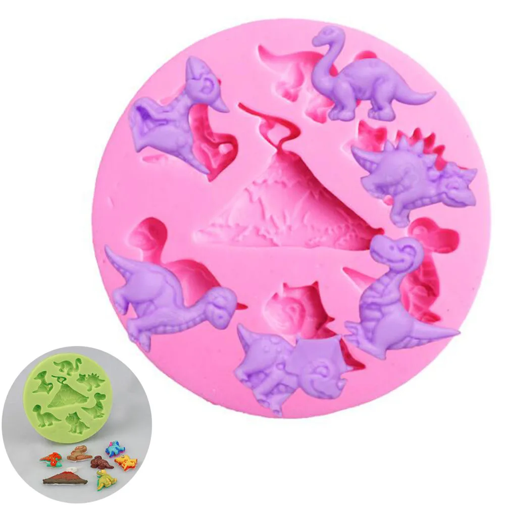 

New 7 Holes Multi Dinosaur Shaped Silicone Chocolate Cookies Cake Mold Silicone Soap Candy Fondant Chocolate Kitchen Mould