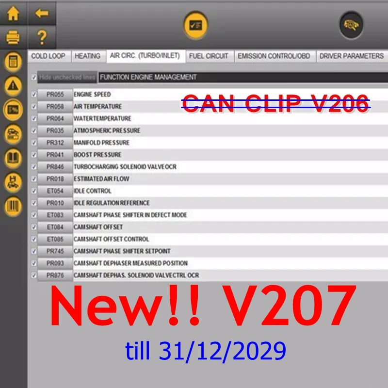 Can Clip V207 V206 для Renault OBD2 диагностическое программное обеспечение + Reprog V191 до