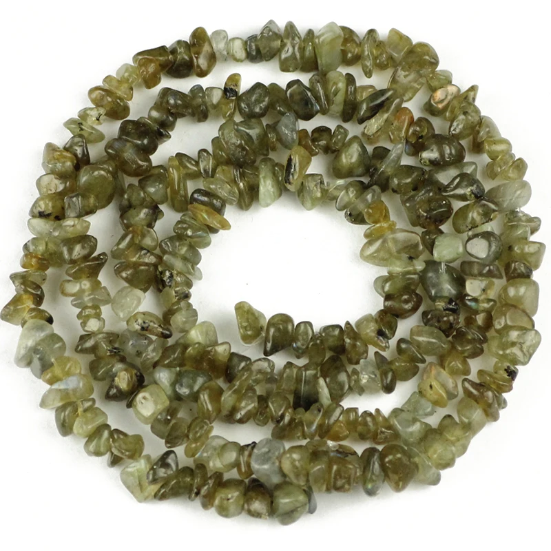 

YHBZRET Labradorite Irregular Moonstone Gravel Beads Natural Stone long 86cm Chips Bead for Jewelry making bracelet Necklace DIY