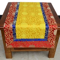 custom patchwork tibetan style jacquard small cabinet dust cover cloth chinese silk satin rectangle coffee tea table cloth