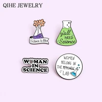 chemistry pharmacist enamel pin science metal brooches pins for backpack cute black white badge jewelry gifts friends wholesale