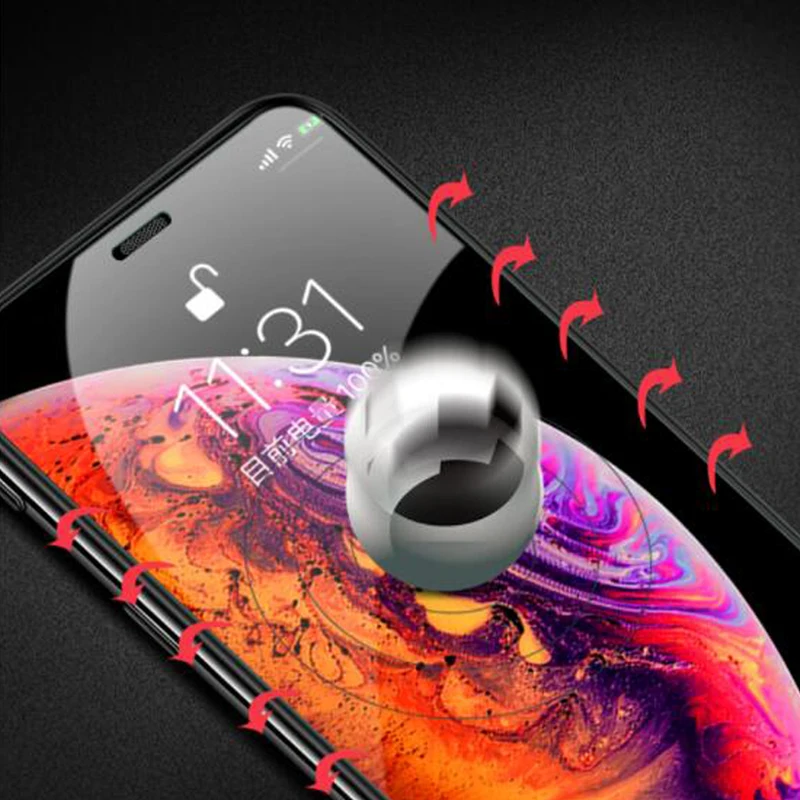 Защитная пленка 9D для iphone XR X XS Max 8 7 6S 6 Plus SE 12 mini из закаленного стекла с полным