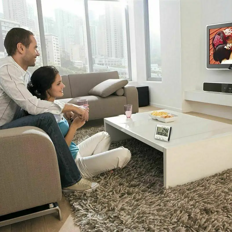 Метеостанция с часами цифровой измеритель температуры и влажности для дома