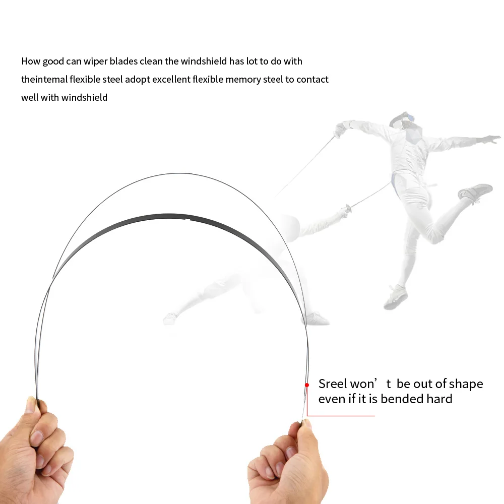 Car Frameless Wiper Blade Natural Rubber Bracketless Auto Soft Windshield 14&quot 16&quot 17&quot 18&quot 19&quot 20&quot 21&quot 22&quot 24&quot