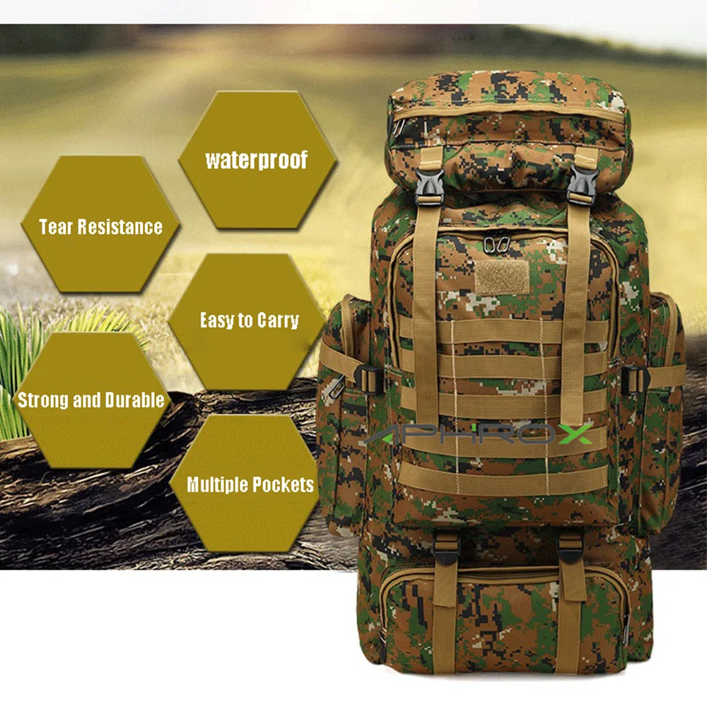 Военный камуфляжный рюкзак 80 л водонепроницаемая Спортивная Сумка для кемпинга