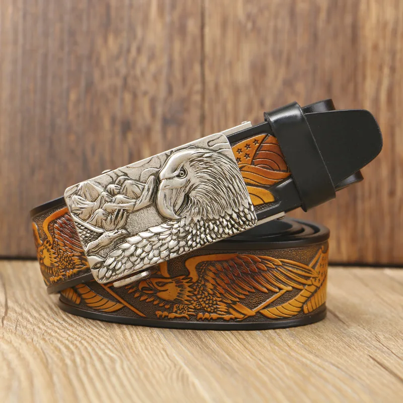 Новое поступление модные мужские ремни из натуральной кожи Eagle Hawk роскошные