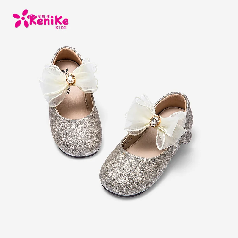 

Girls Shoes Single Shoes Princess Velcro Non-slip Small Leather Shoes Bowknot Crystal New Autumn Floral 4-6y,7-12y Cn(origin)