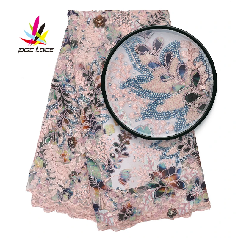 Африканская роскошная кружевная ткань французская вышивка Тюлевое кружево с