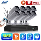 Комплект уличных водонепроницаемых IP-камер видеонаблюдения, 8 каналов, Wi-Fi, NVR, 5 МП, Комплект беспроводных 8-канальных камер видеонаблюдения