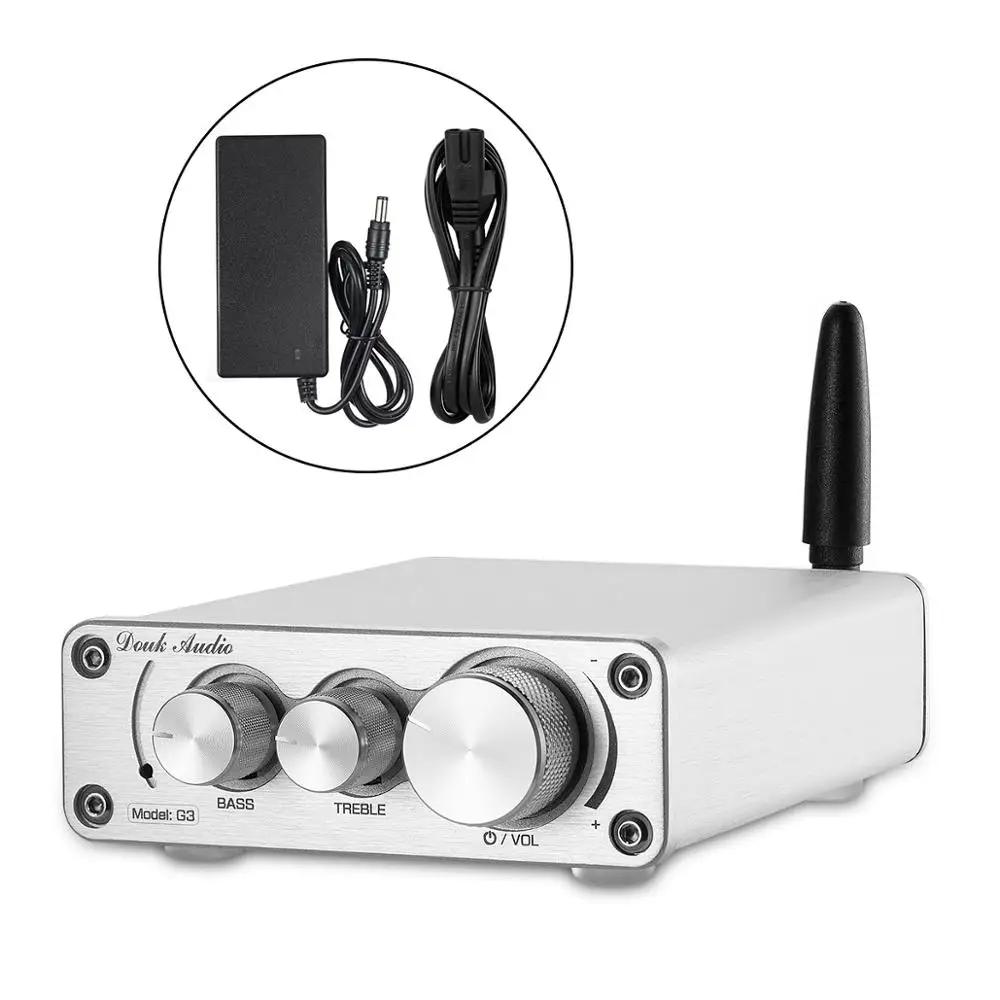 Nobsound Последние Мини TPA3116 Bluetooth 5,0 HiFi Мощность стерео усилитель домашнего аудио Amp с ВЧ бас - Цвет: Silver Tone Version
