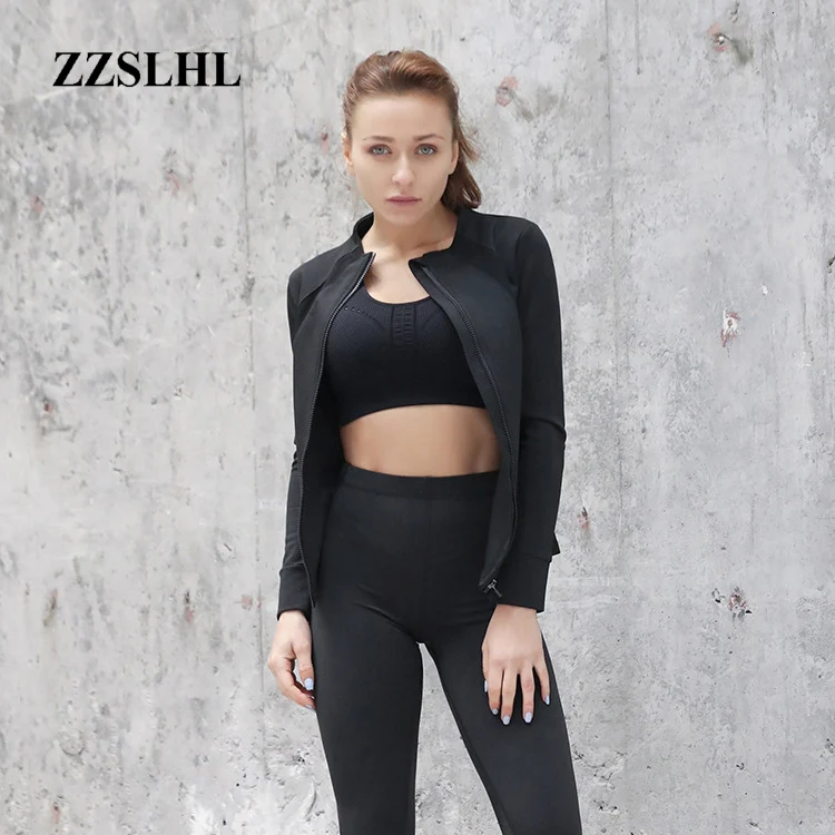 

Sports Running Sweatshirts Women Slim Mandarin Collar Gym Jacket Fitness Irregular Pattern Printing Coat Zipper Yoga Jackets