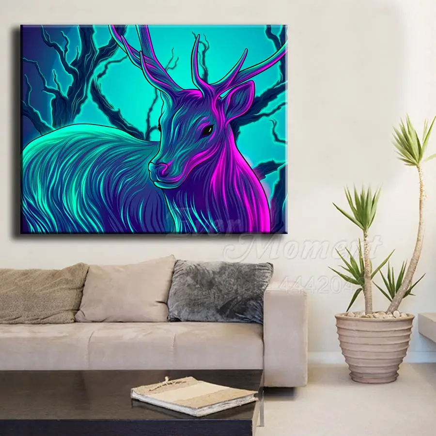 Алмазная живопись с коровьим рогом Ever Moment 5D сделай сам Настенный декор полная