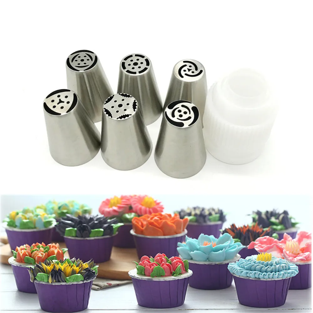 

21PCS Stainless Steel Russian Tulip Icing Piping Cake Nozzles Pastry Decoration Tips Cake Decorating Tools Bakeware