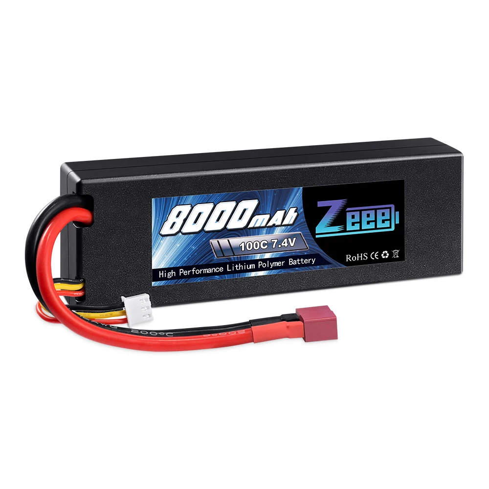 Zeee 2S Lipo Аккумулятор 7,4 V 100C 8000mAh Hardcase RC батарея зарядное устройство Deans Разъем для RC Автомобиль Грузовик Лодка Вертолет FPV гонки