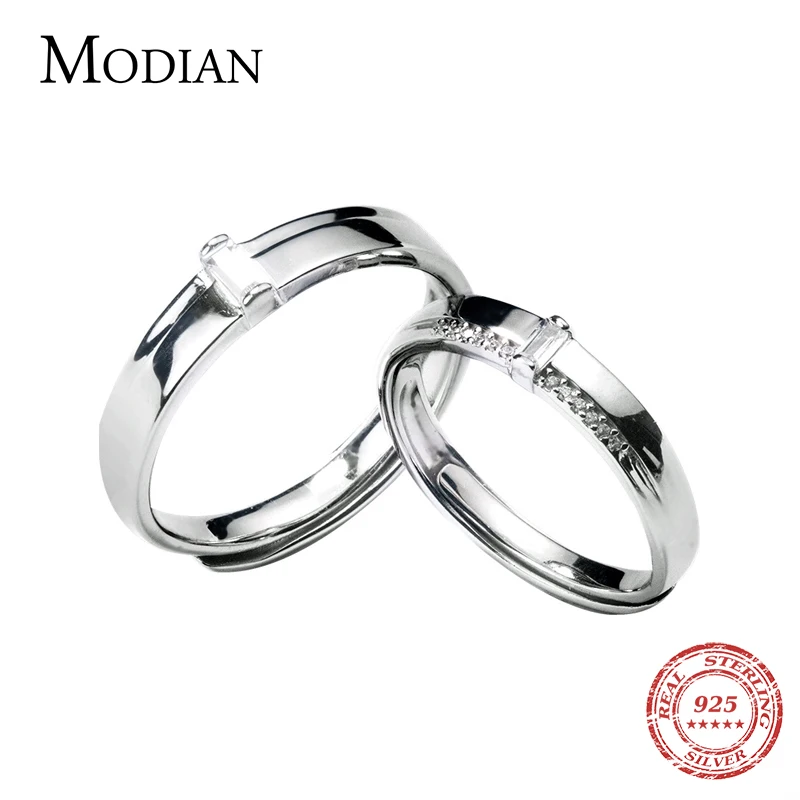 Кольцо Modian из стерлингового серебра 925 пробы с блестящим цирконием для мужчин