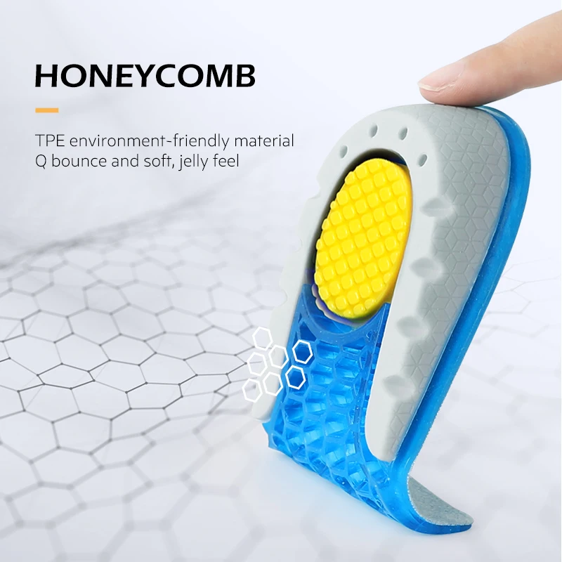 BANGNI Inner Heightened Insole TPE Jelly Gel Half Shoes Pad Invisible Massaging Feet1-3cm Lift Men Women Height Increase Insole