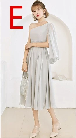 Robe de soiree сексуальные короткие элегантные новые серые шифоновые женские; с открытыми плечами Выпускные платья платье vestido de festa платья W4319 - Цвет: E
