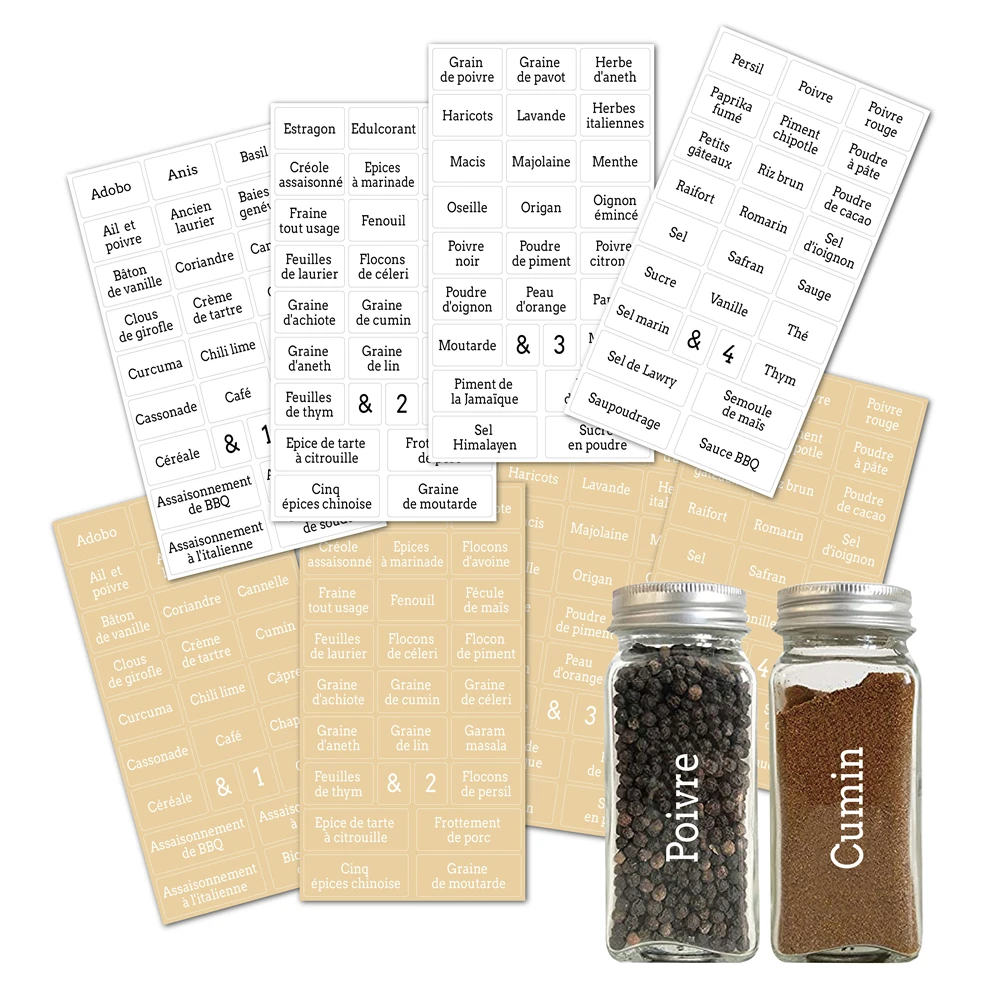 274 шт. прозрачные наклейки для этикеток специй банки контейнер пищевых бутылок