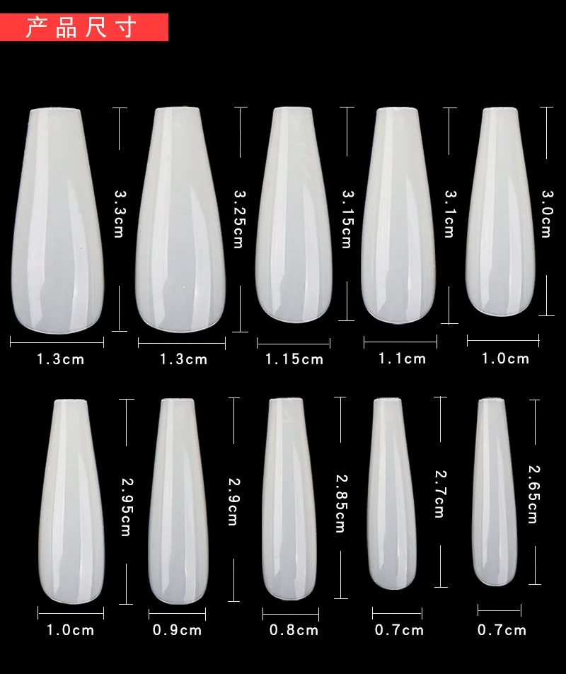 100 шт. профессиональные Длинные накладные ногти в виде гроба балерины