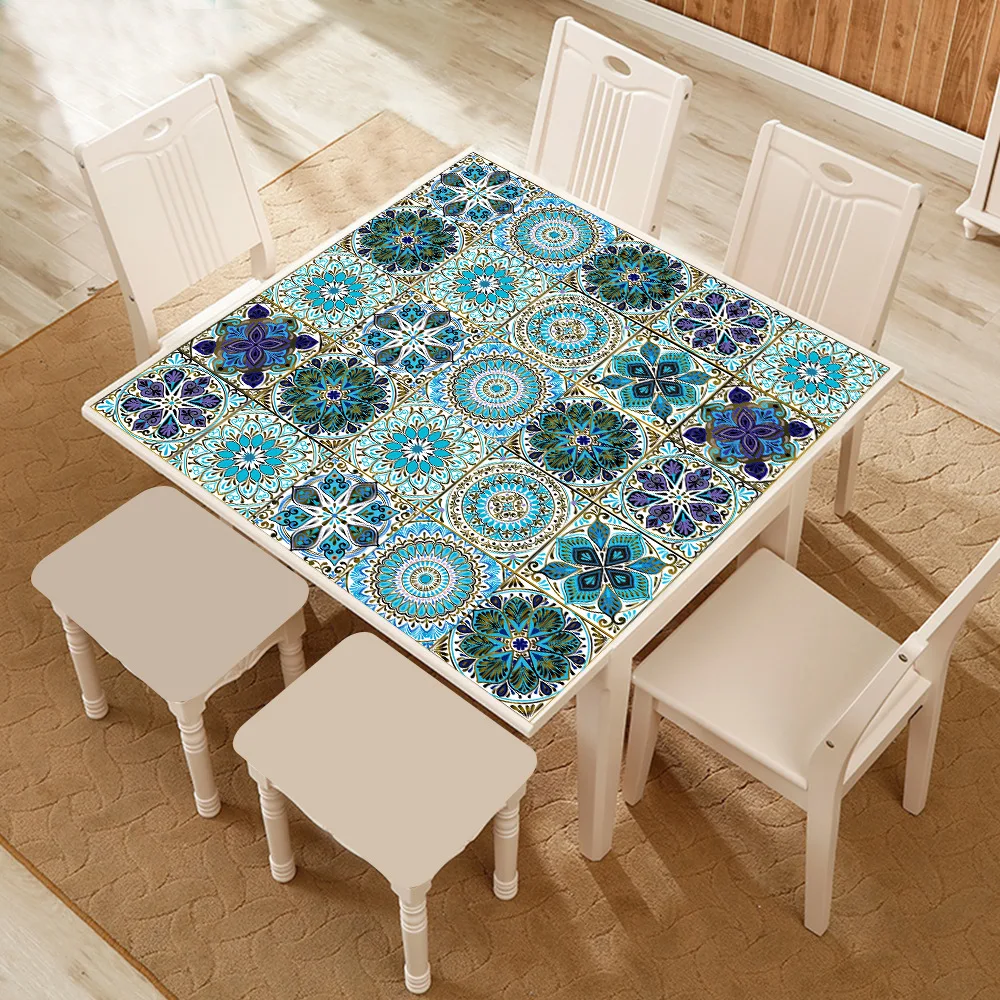 10pcs european style tiles sticker retro pattern pvc waterproof renovation wall decals kitchen bathroom self adhesive sticker free global shipping