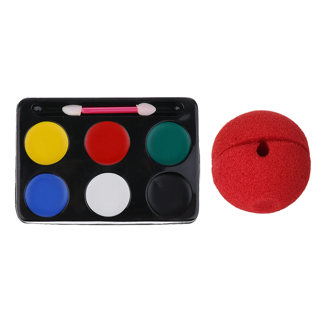 Красный Клоун цирковой нос лицо краска для тела палитра Набор Хэллоуин Макияж