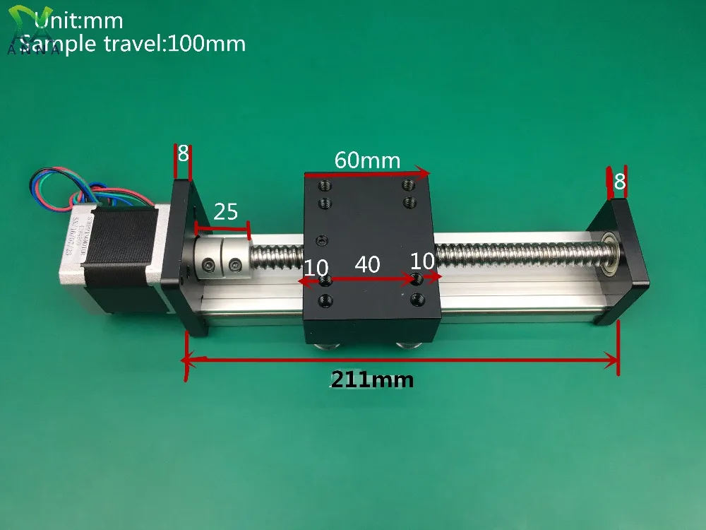 CNC SGK линейная направляющая сценическая направляющая Подвижная направляющая настольная шариковая винтовой привод Nema 23 моторный модуль для 3d принтеров запчасти XYZ Роботизированная рукоятка
