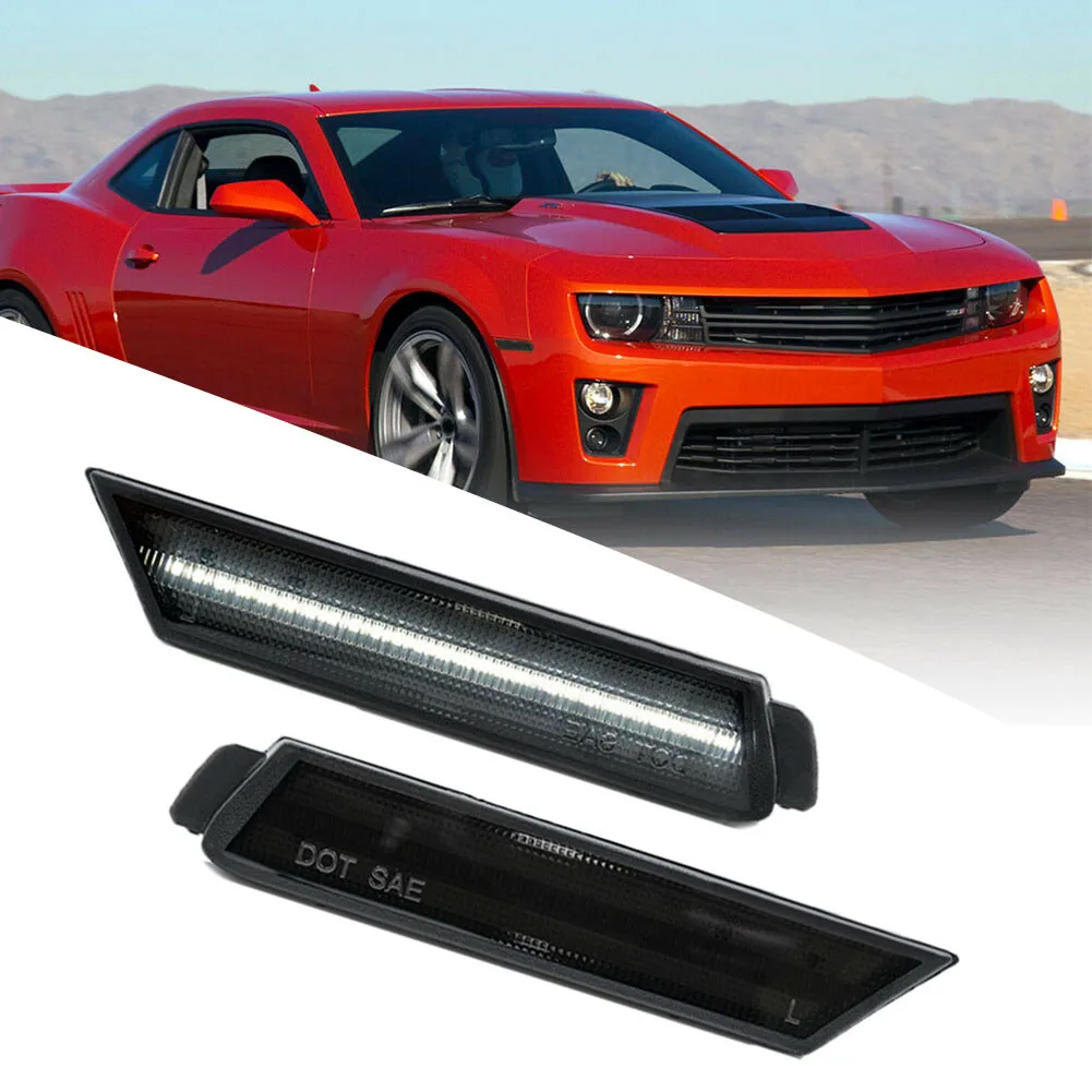 

2 Pcs Turn Signal Light Bumper Front Fender Marker Smoked Lens Durable