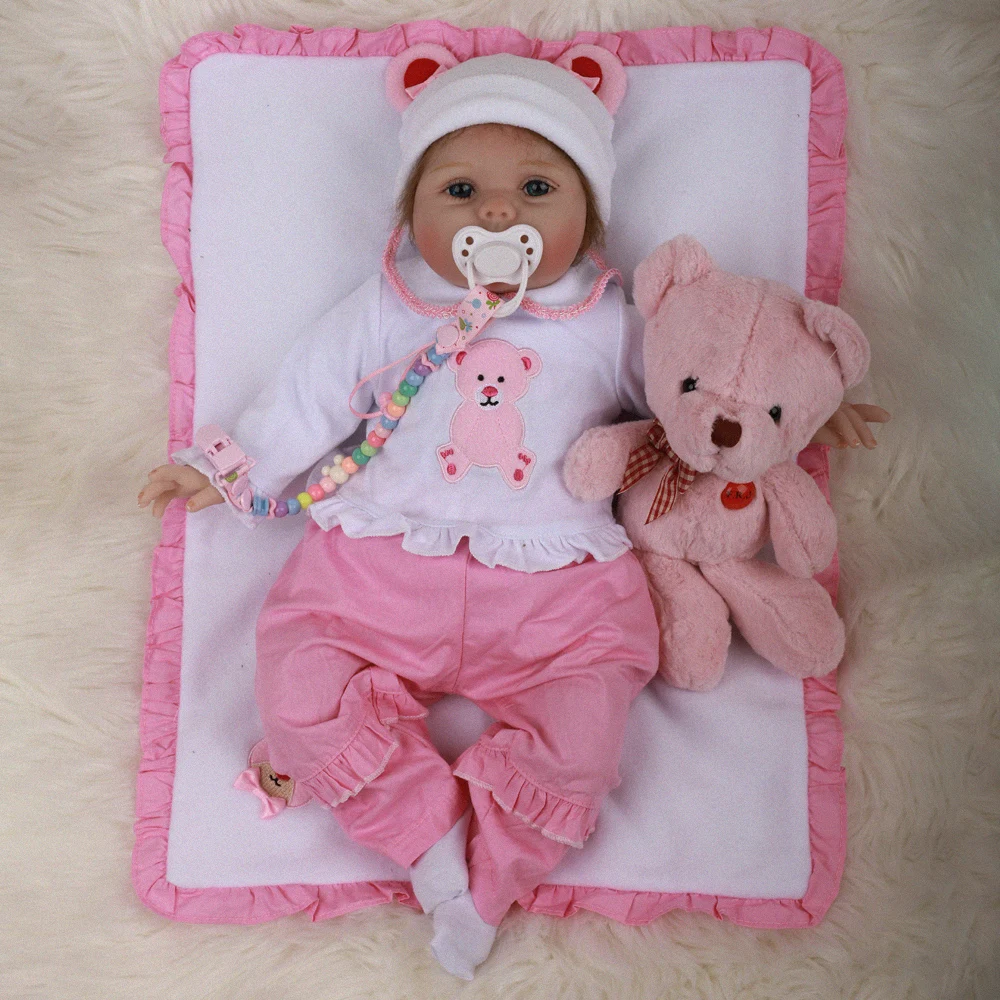 18&quot45cm Lifelike Boneca Reborn Silicone Lovely Bebe Baby Dolls Cloth Menina Kids Birthday Christmas Gift | Игрушки и хобби