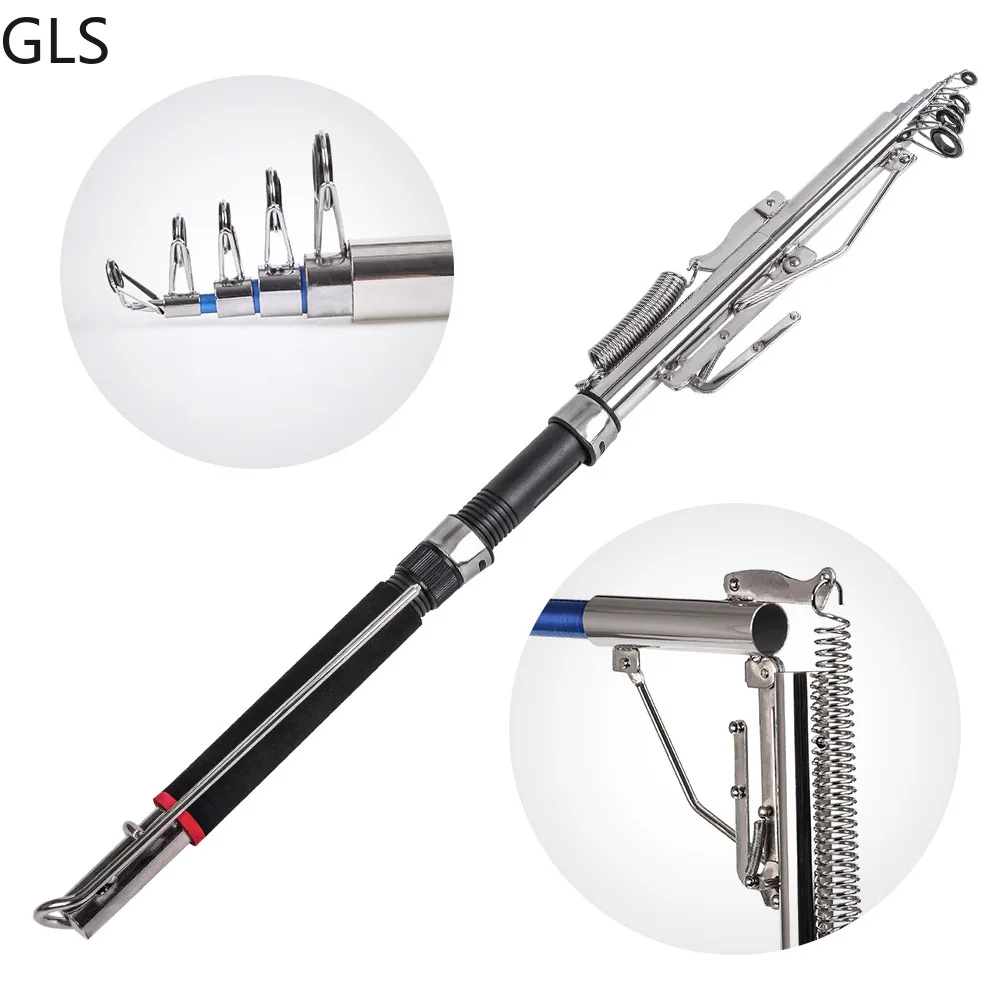 High Quality spinning telescopic Fish Pole Sea River Lake Automatic Fishing Rod Stainless Steel Upgrade Adjustable | Спорт и